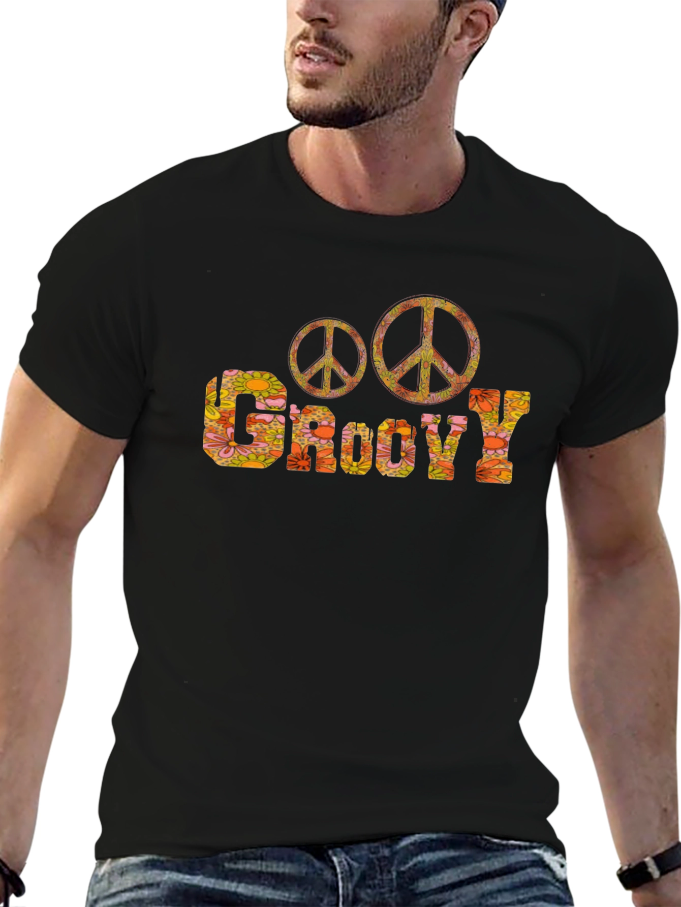 Groovy Peace Sign T-Shirt - Retro 70s Style