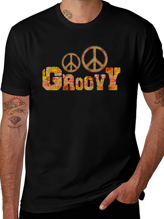 Groovy Peace Sign T-Shirt - Retro 70s Style