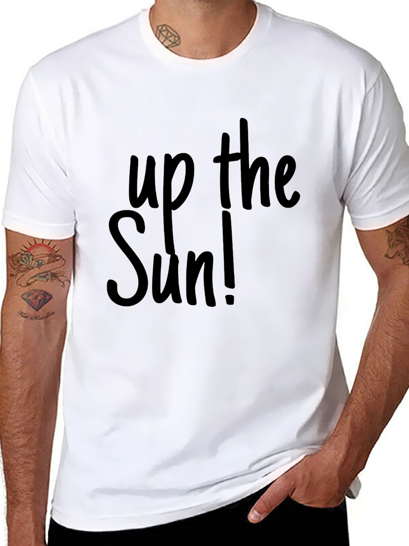 Up the Sun Graphic Tee - Black Casual T-Shirt