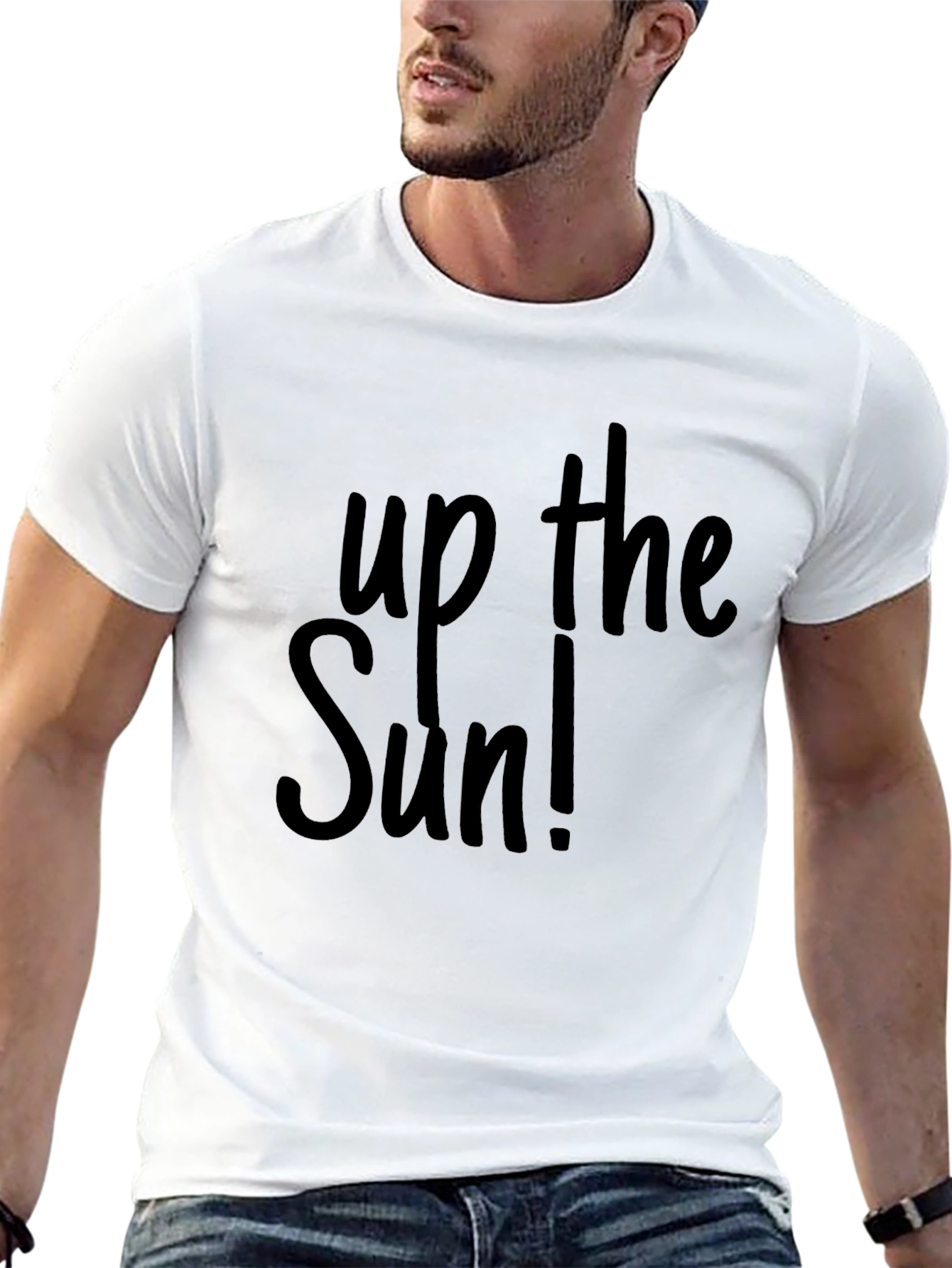 Up the Sun Graphic Tee - Black Casual T-Shirt