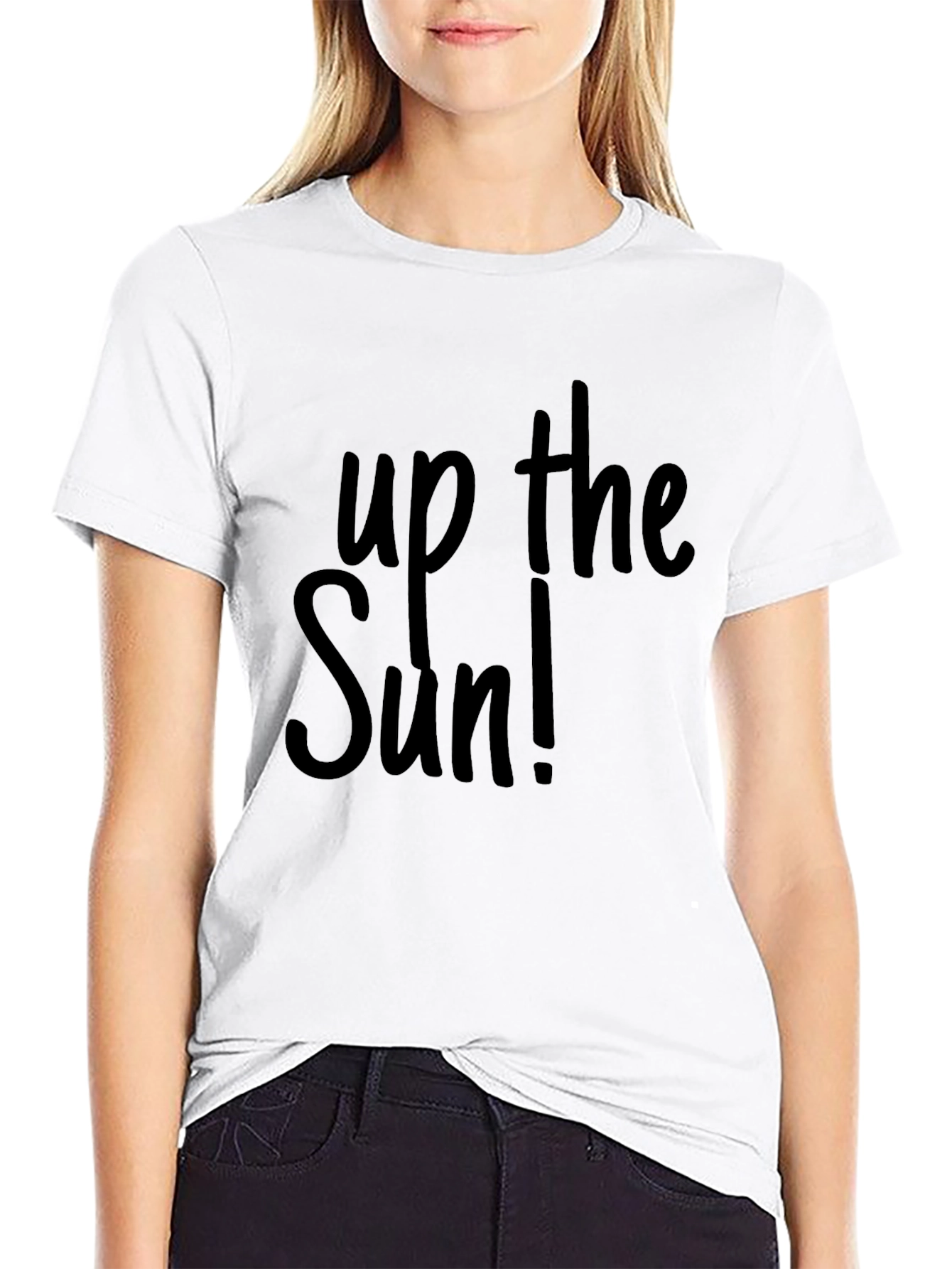 Up the Sun Graphic Tee - Black Casual T-Shirt