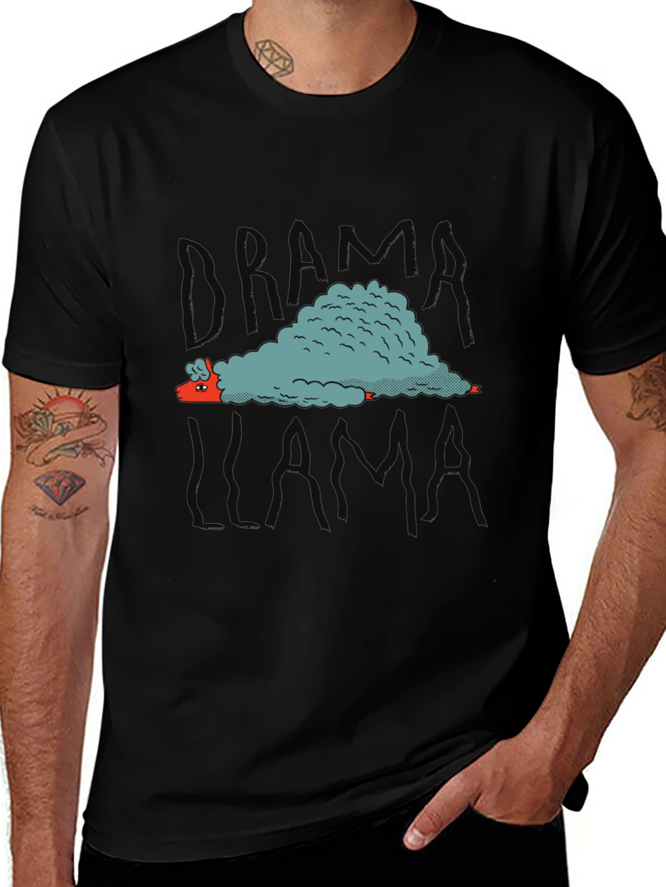 Drama Llama Graphic Tee - Black