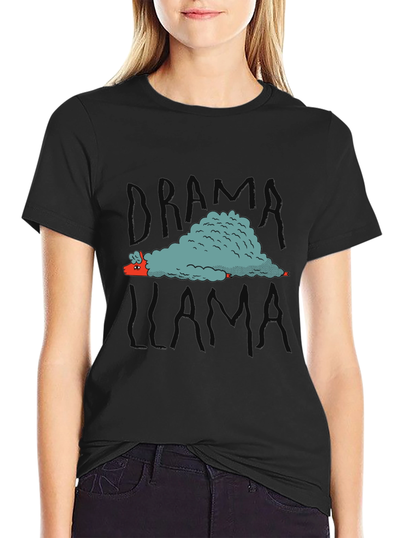 Drama Llama Graphic Tee - Black