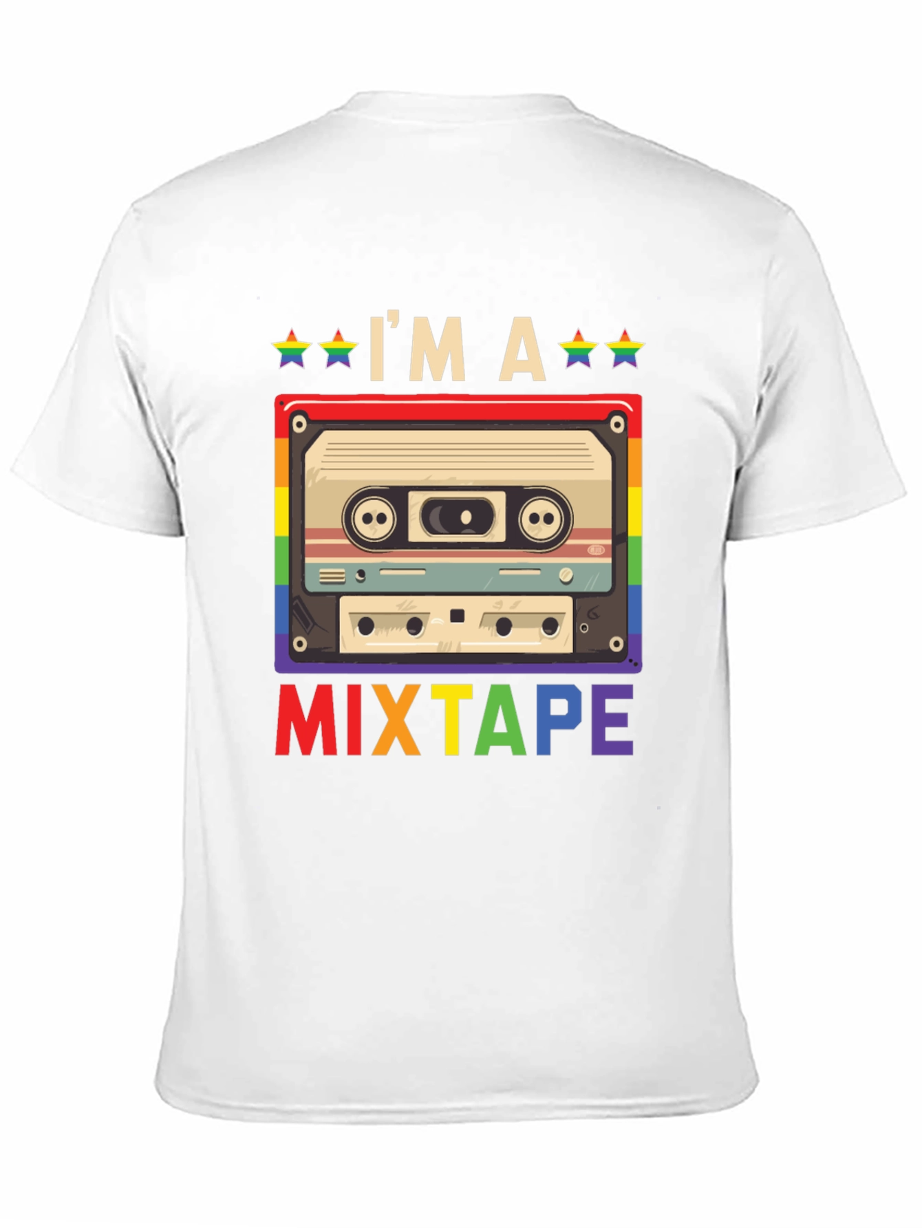 LGBTQ+ Pride Mixtape T-Shirt - Rainbow Design