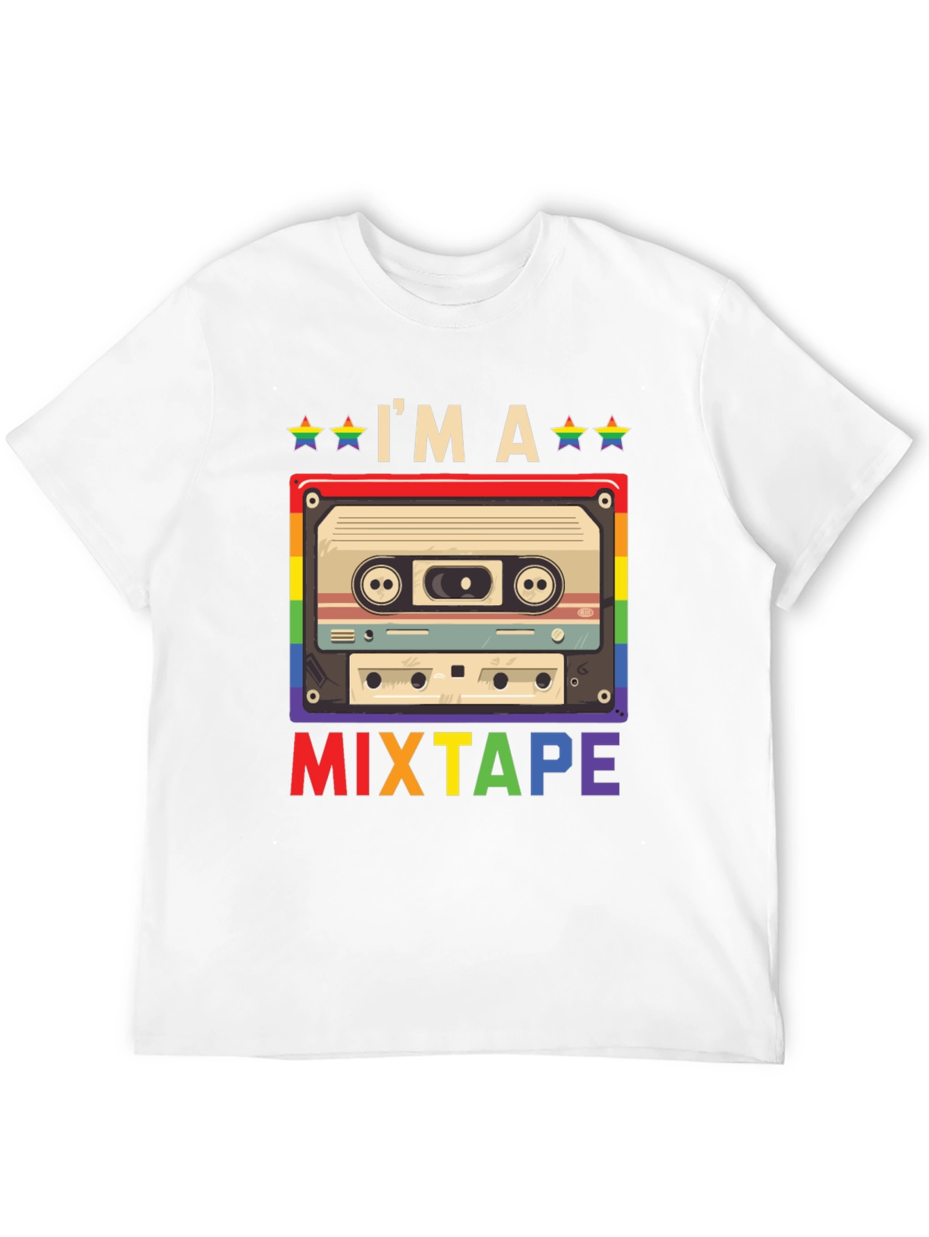 LGBTQ+ Pride Mixtape T-Shirt - Rainbow Design