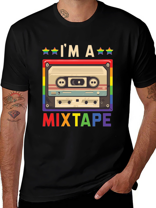 LGBTQ+ Pride Mixtape T-Shirt - Rainbow Design