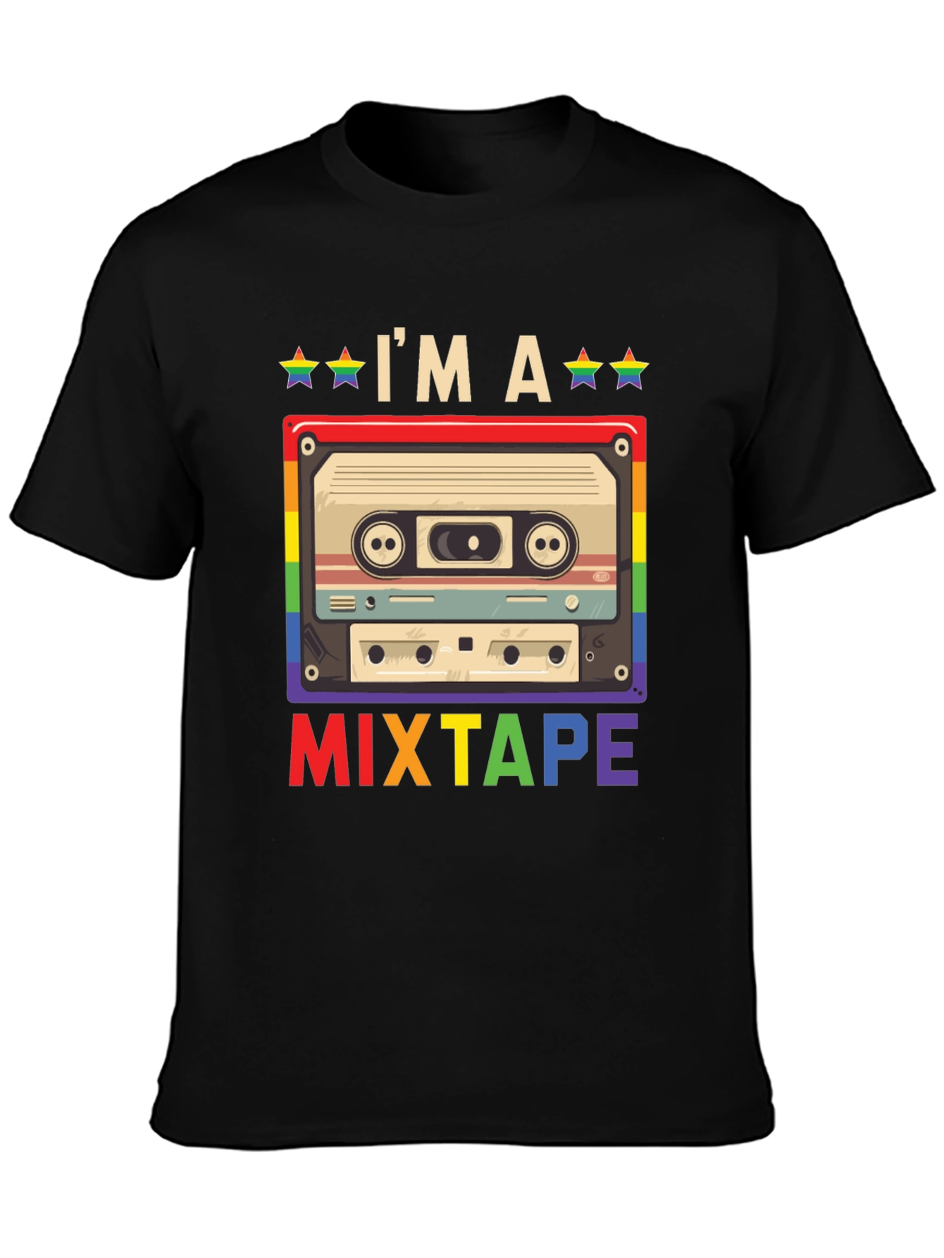 LGBTQ+ Pride Mixtape T-Shirt - Rainbow Design