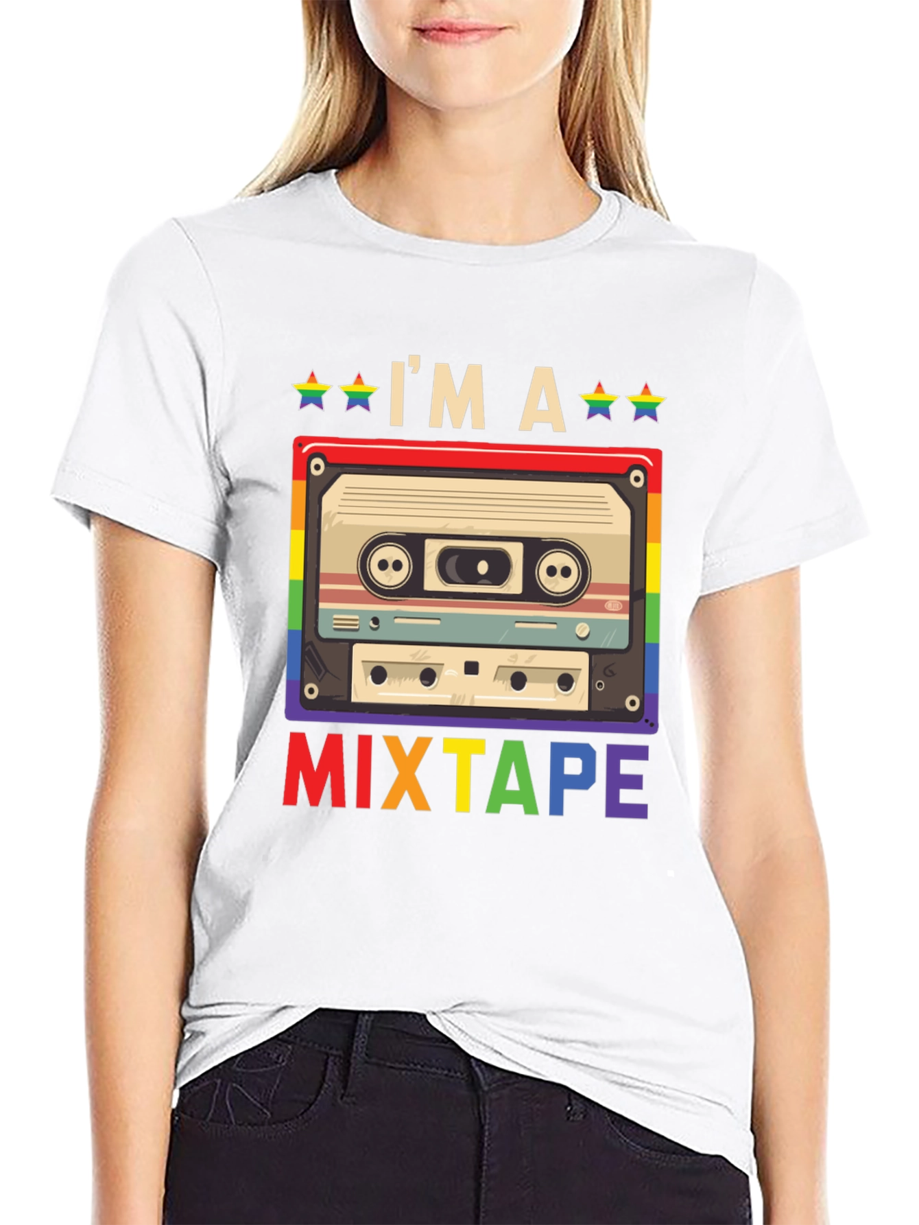 LGBTQ+ Pride Mixtape T-Shirt - Rainbow Design