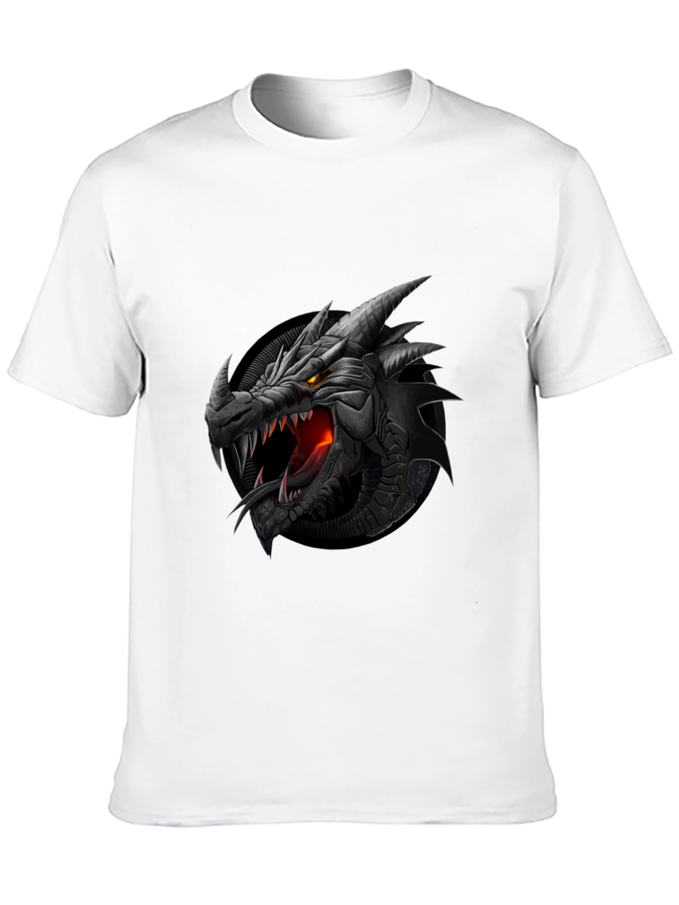 Dragon Graphic Tee - Black Cotton T-Shirt