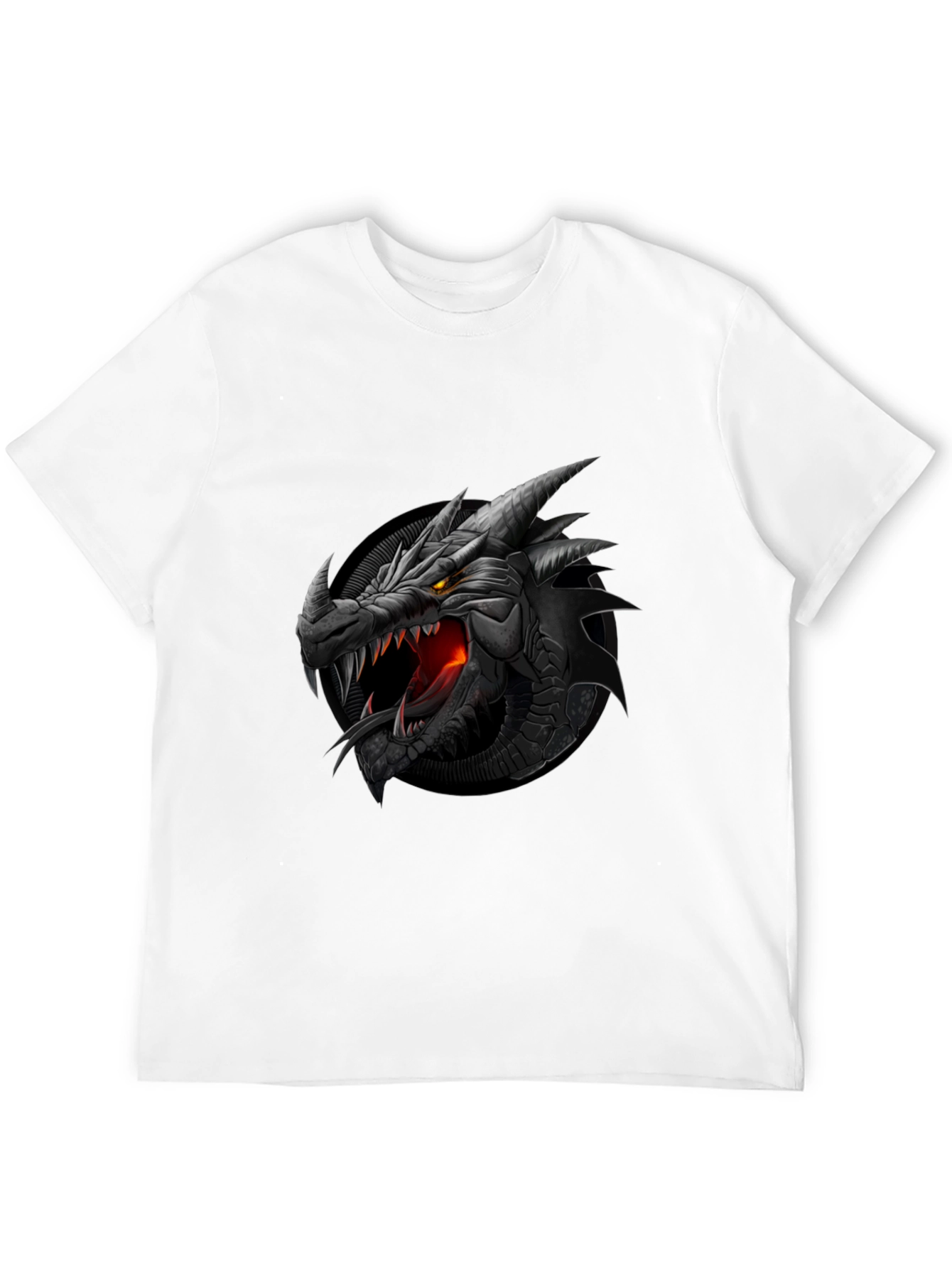 Dragon Graphic Tee - Black Cotton T-Shirt