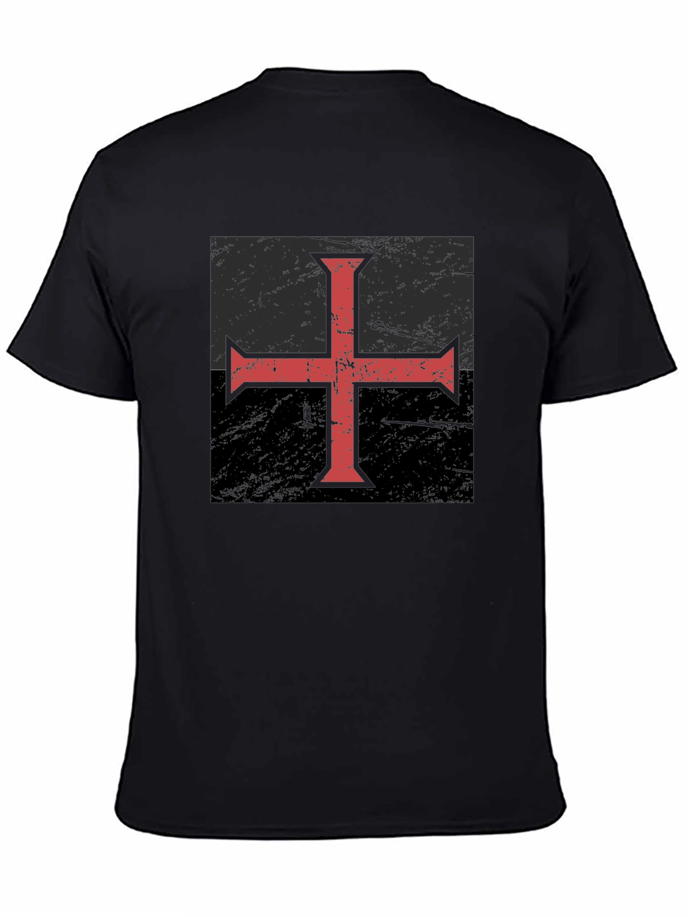 Templar Cross Graphic T-Shirt - Black