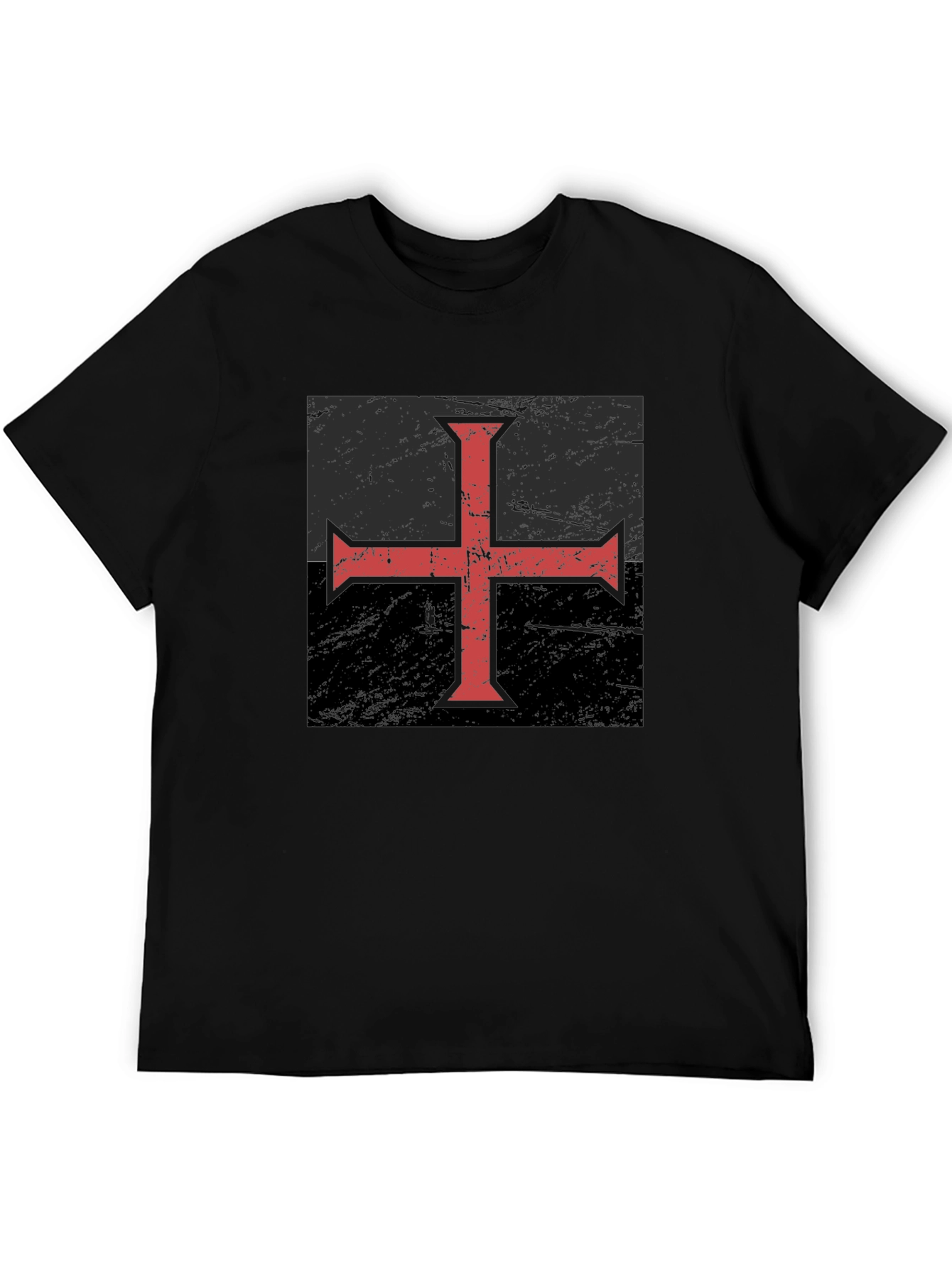 Templar Cross Graphic T-Shirt - Black