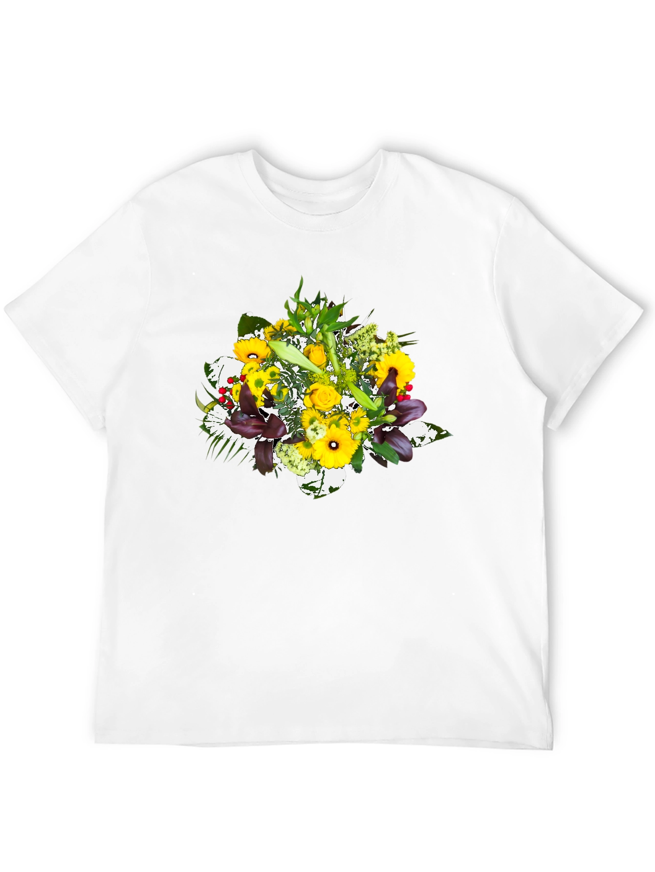 Floral Bouquet Graphic Tee - Black