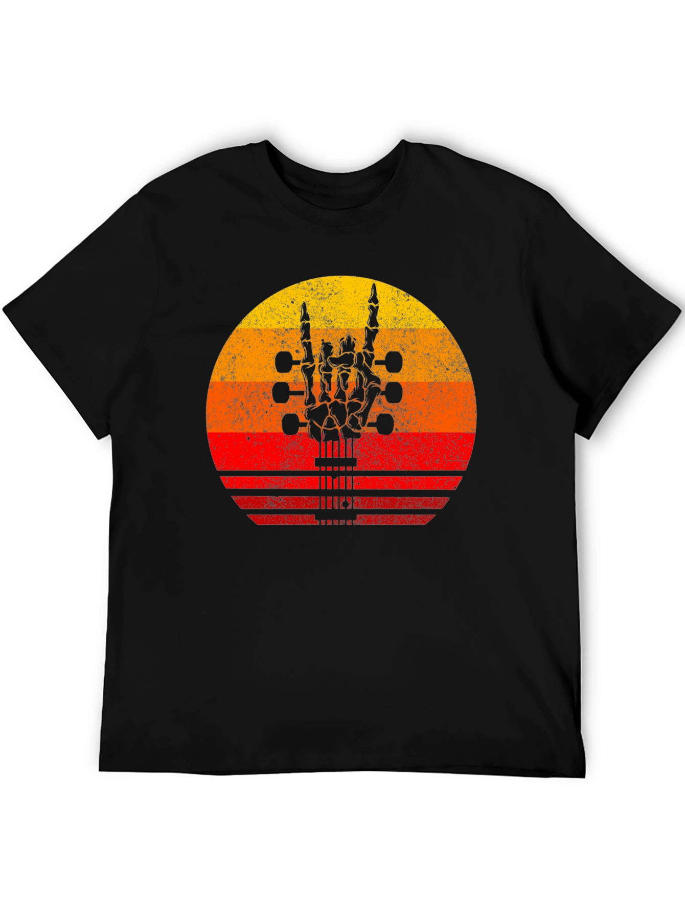 Rock On Skeleton Hand Guitar T-Shirt