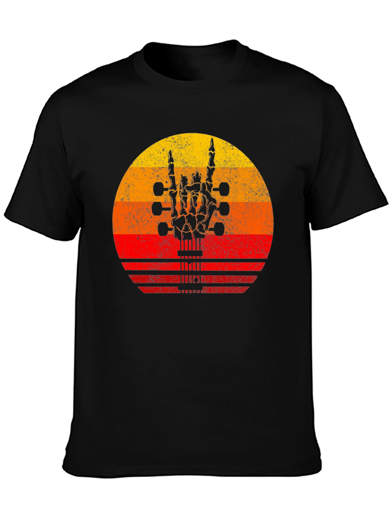 Rock On Skeleton Hand Guitar T-Shirt