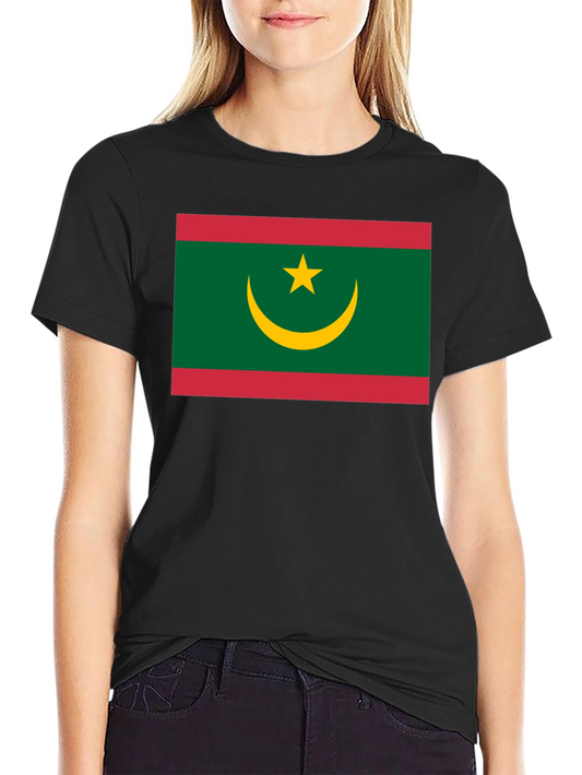 Mauritania Flag T-Shirt - Black Crew Neck Tee