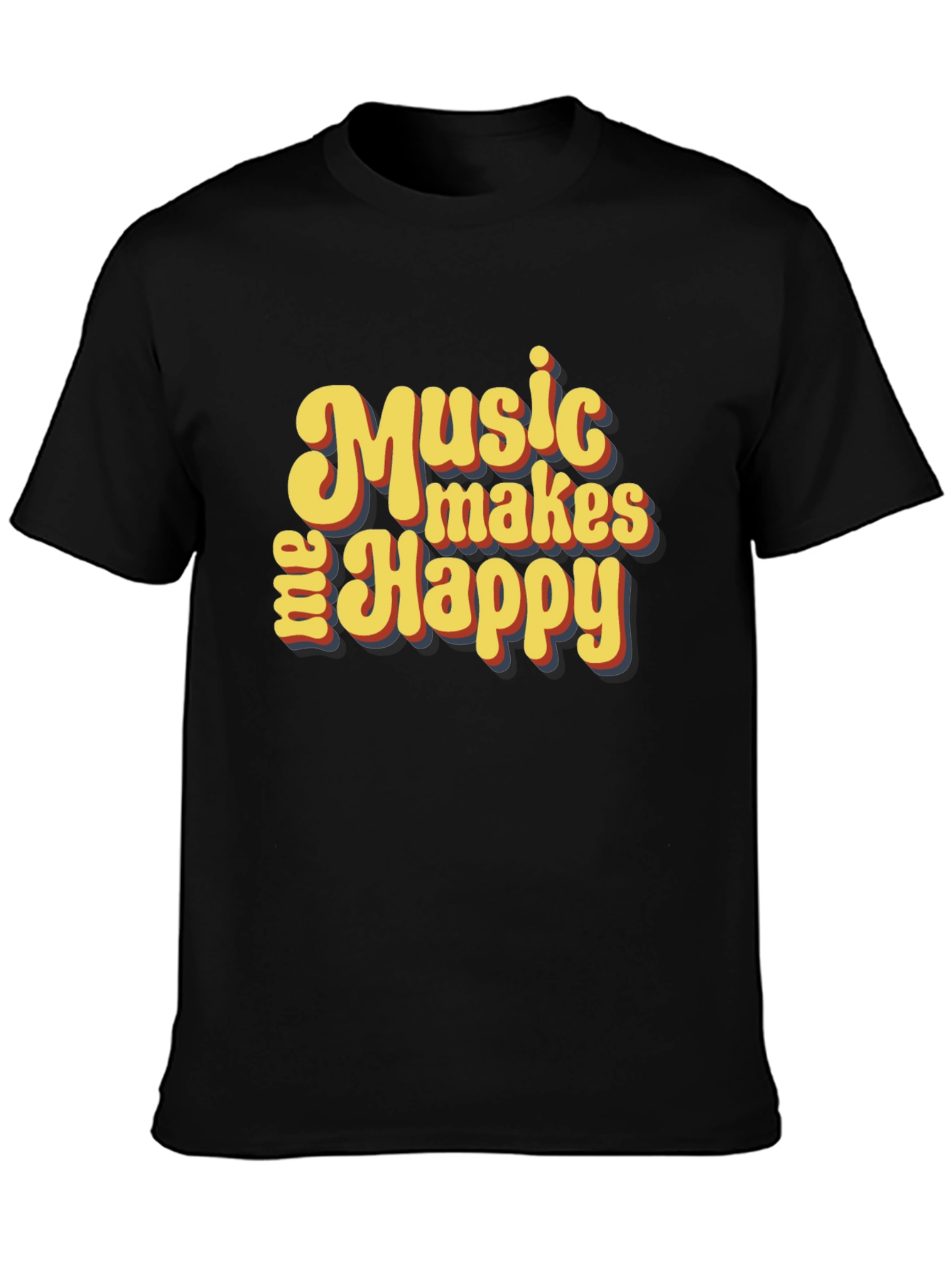 Music Makes Me Happy Graphic T-Shirt - Retro Style