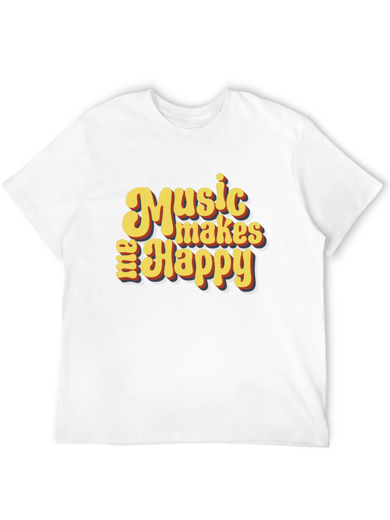 Music Makes Me Happy Graphic T-Shirt - Retro Style
