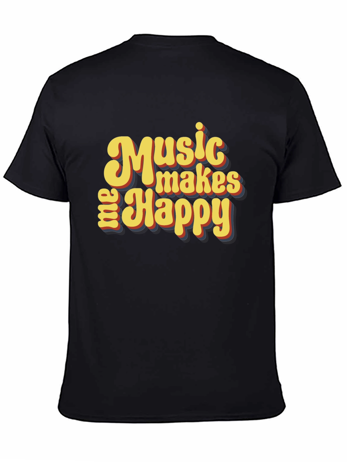 Music Makes Me Happy Graphic T-Shirt - Retro Style