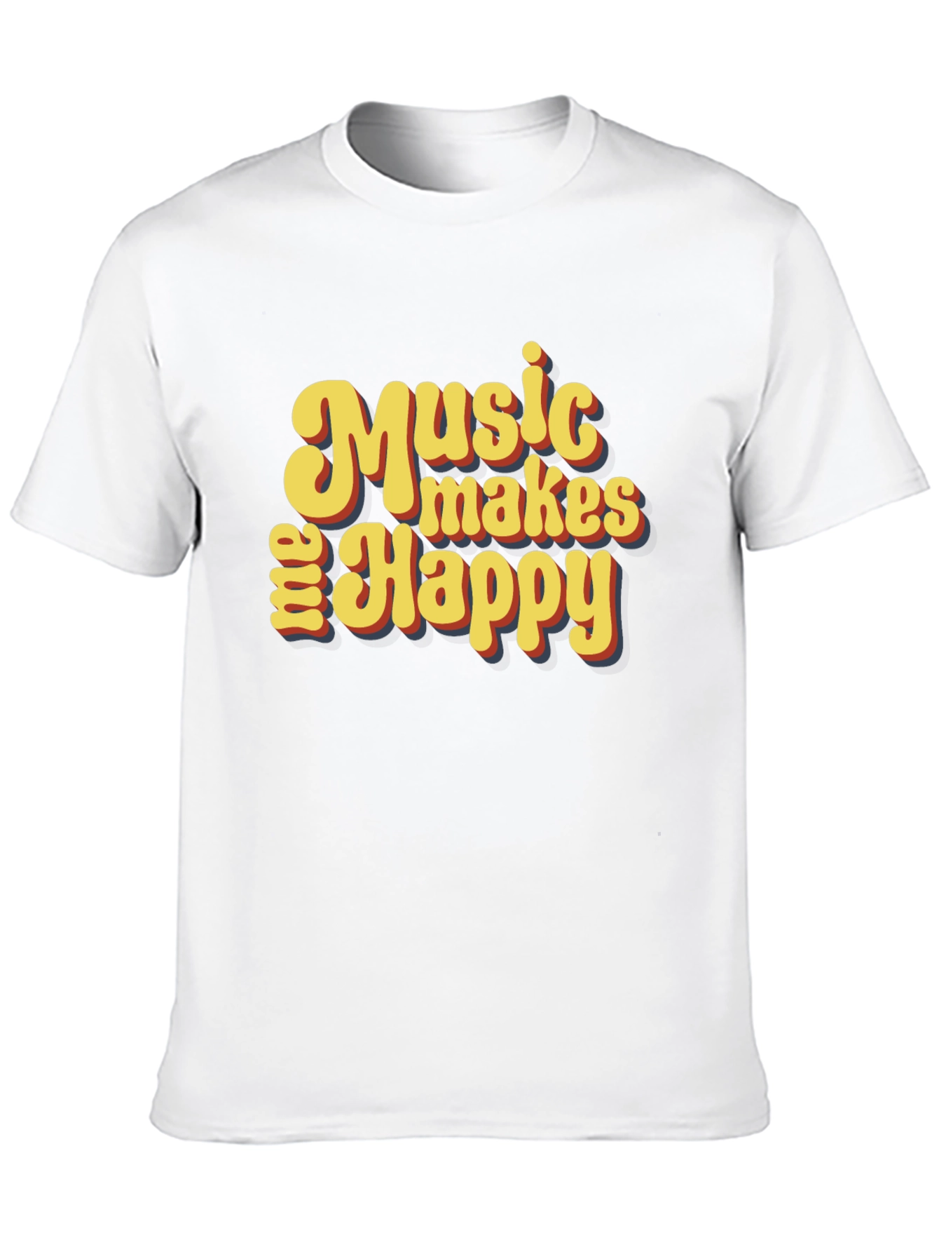 Music Makes Me Happy Graphic T-Shirt - Retro Style