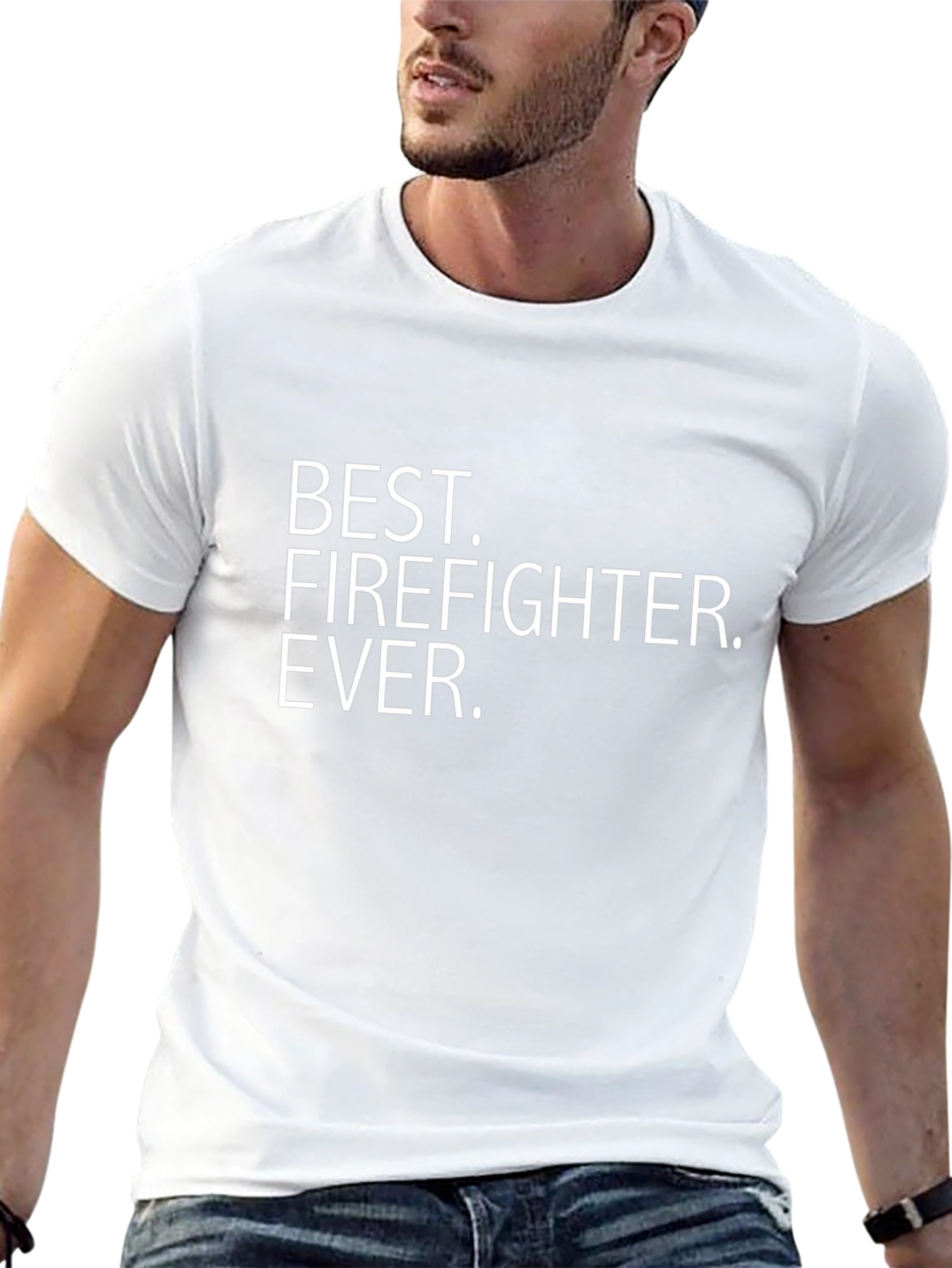 Best Firefighter Ever T-Shirt - Black Crew Neck