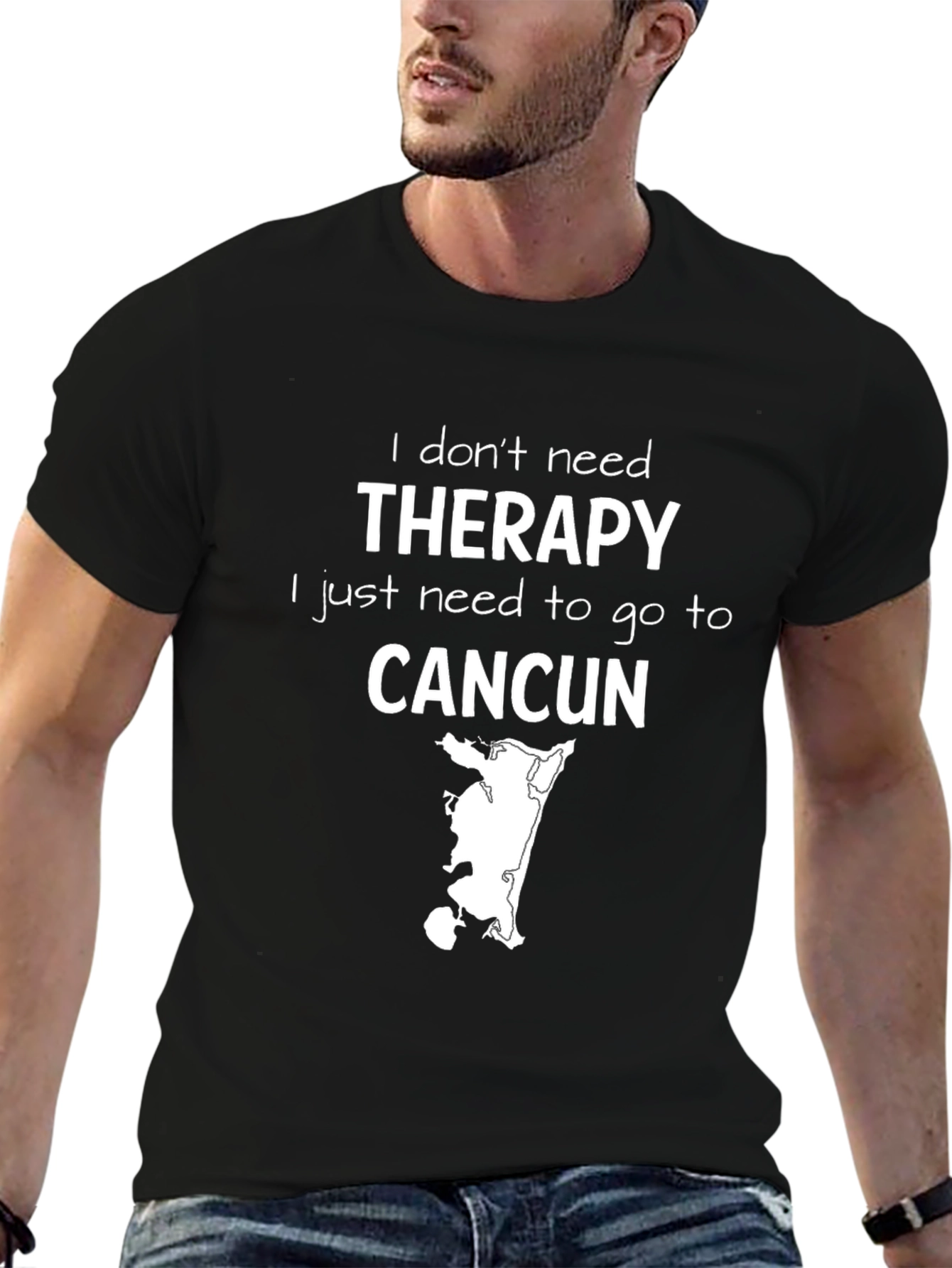 Therapy Cancun Black Graphic T-Shirt