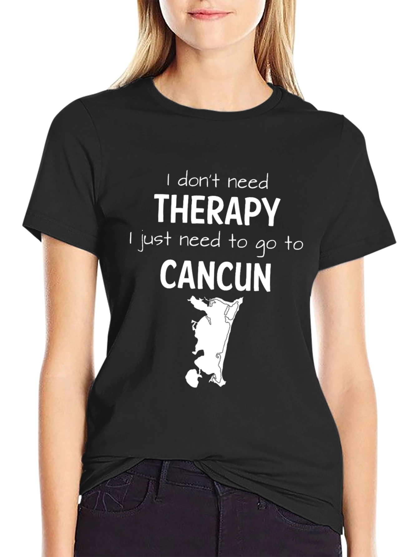 Therapy Cancun Black Graphic T-Shirt