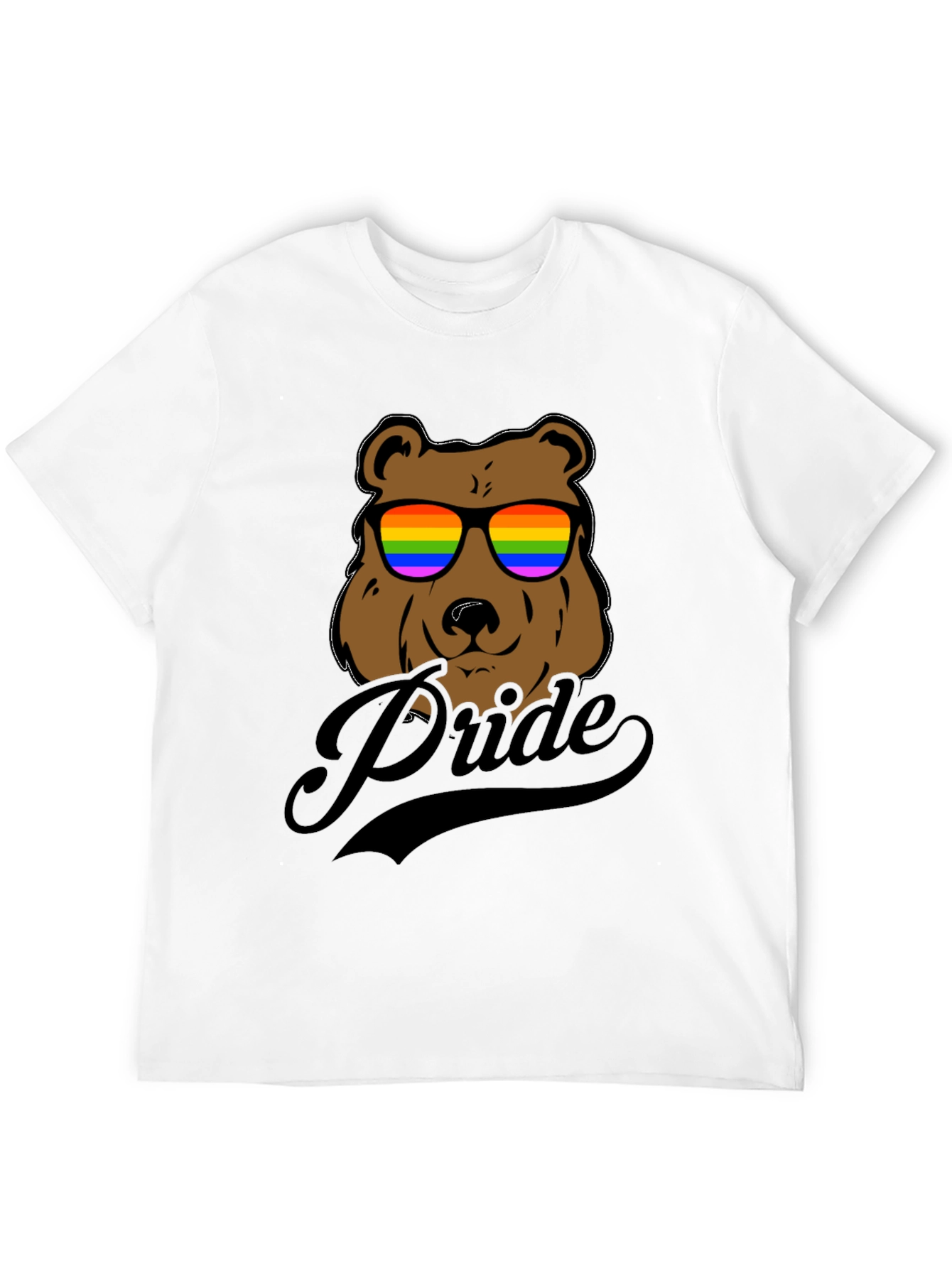 Pride Bear Graphic Tee - LGBTQ+ Rainbow Sunglasses