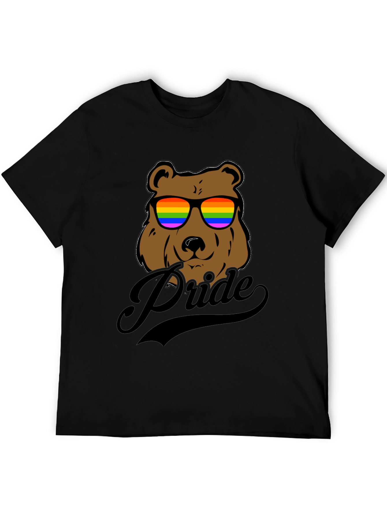 Pride Bear Graphic Tee - LGBTQ+ Rainbow Sunglasses