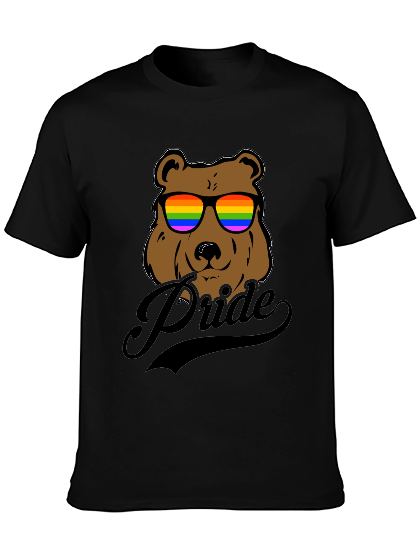 Pride Bear Graphic Tee - LGBTQ+ Rainbow Sunglasses