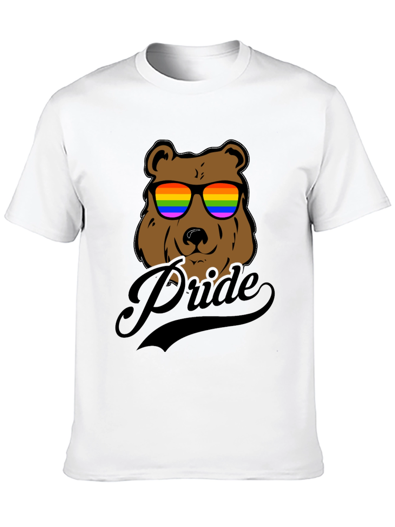 Pride Bear Graphic Tee - LGBTQ+ Rainbow Sunglasses