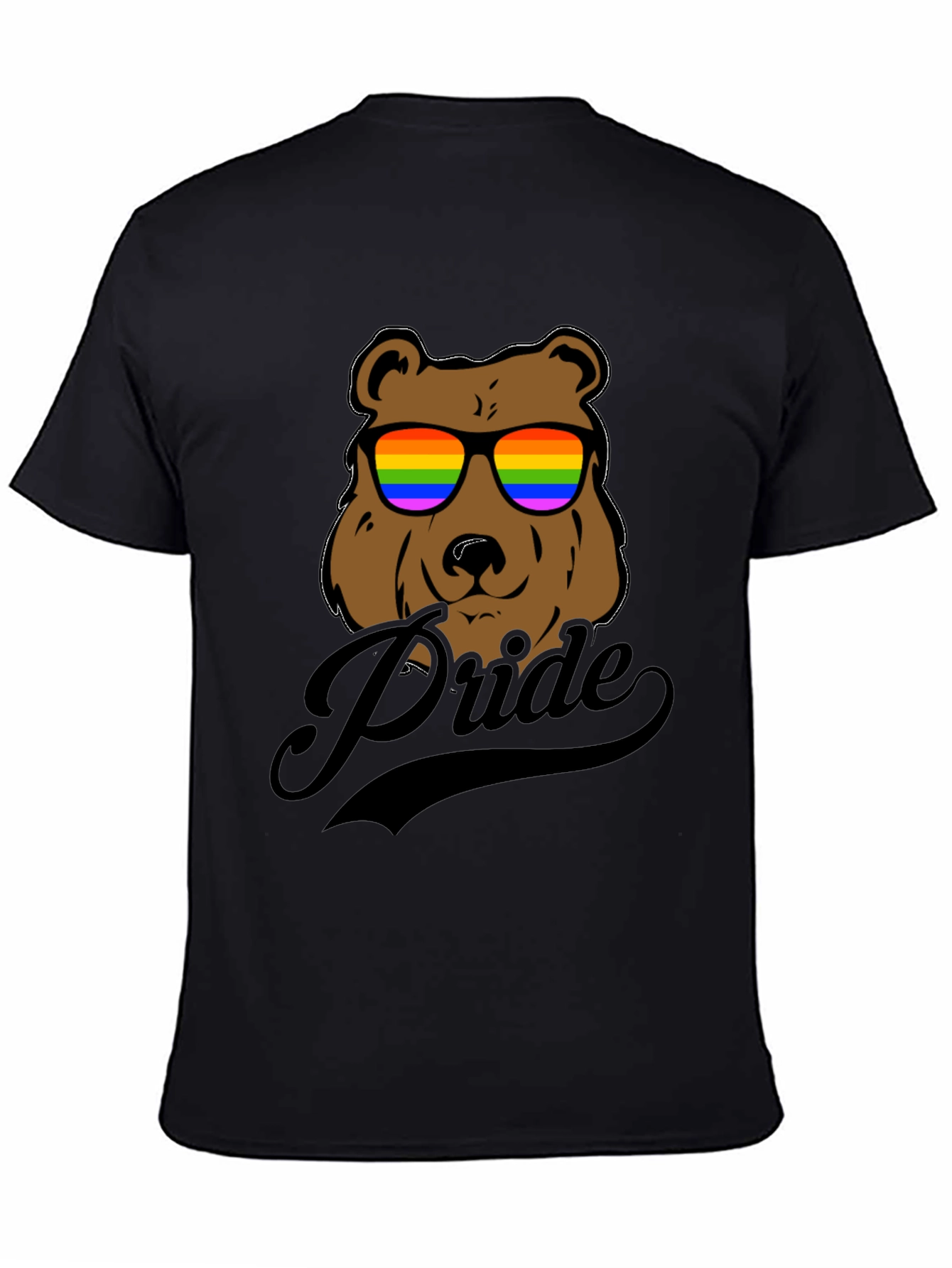 Pride Bear Graphic Tee - LGBTQ+ Rainbow Sunglasses