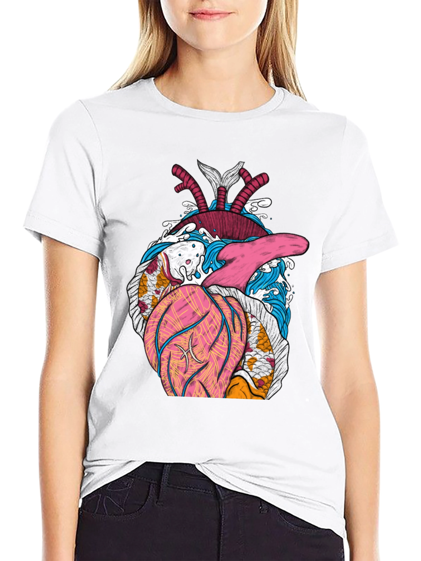 Koi Heart T-Shirt - Artistic Graphic Tee