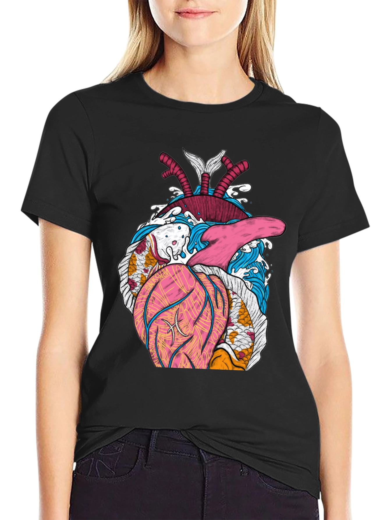 Koi Heart T-Shirt - Artistic Graphic Tee