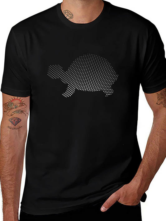 Turtle Dot Pattern Black T-Shirt