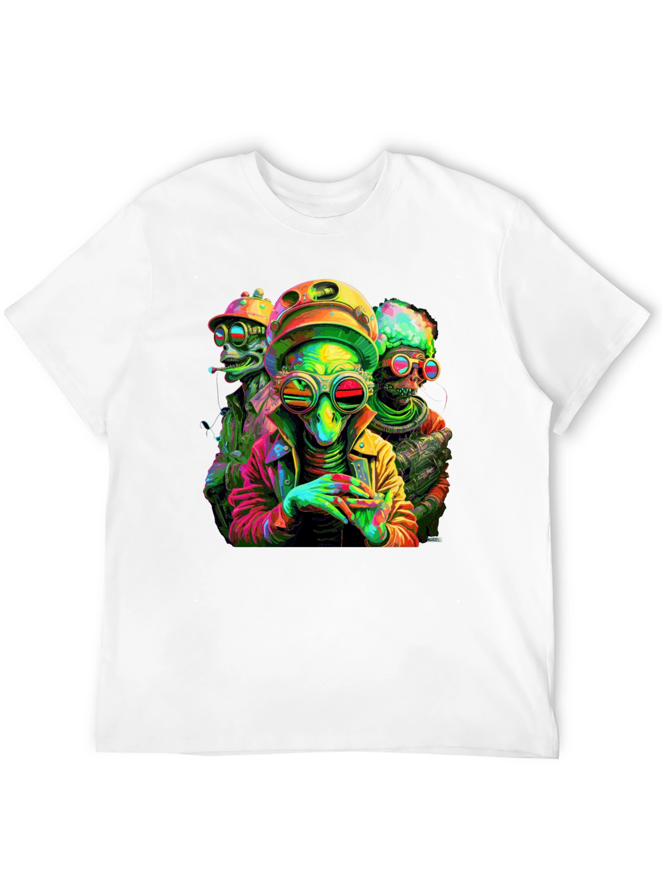 Psychedelic Alien Crew Black T-Shirt