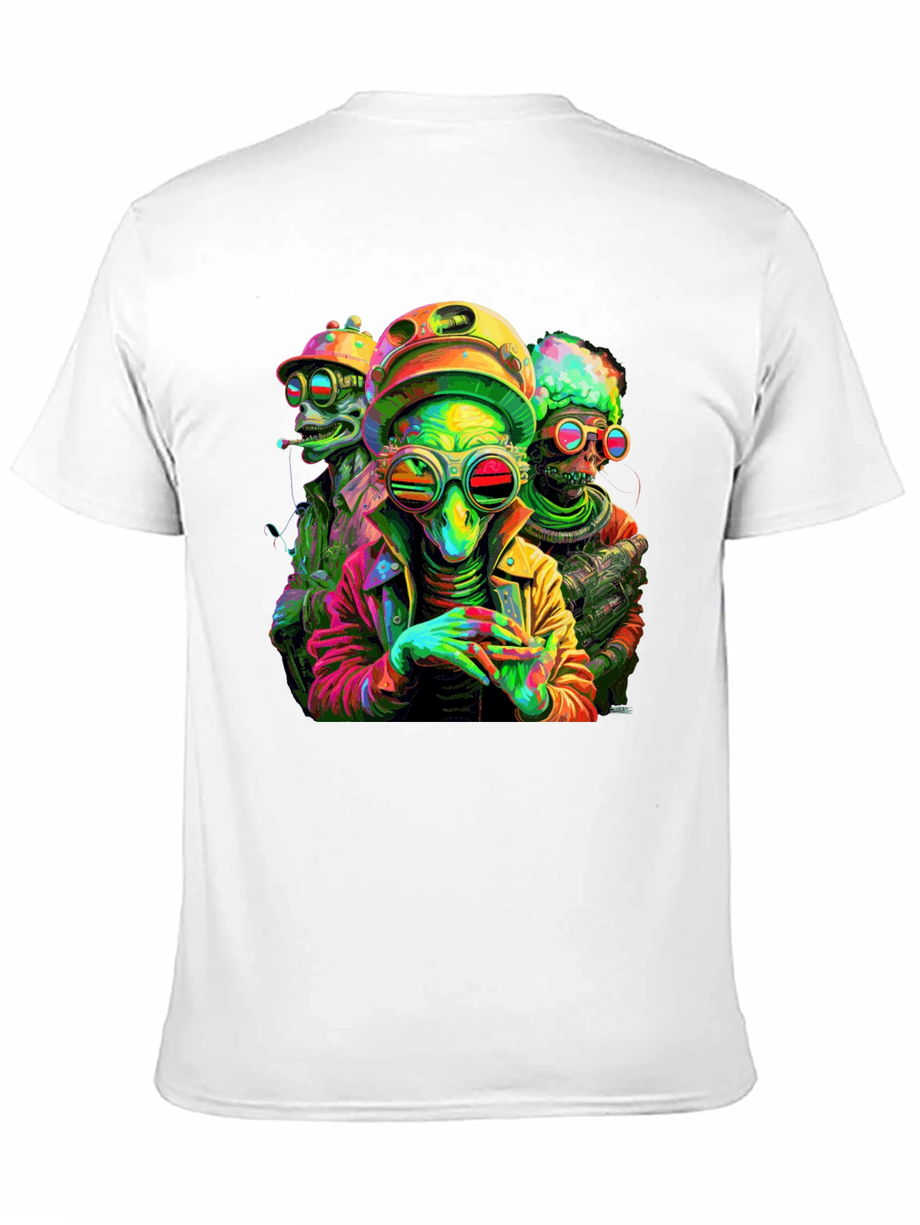 Psychedelic Alien Crew Black T-Shirt