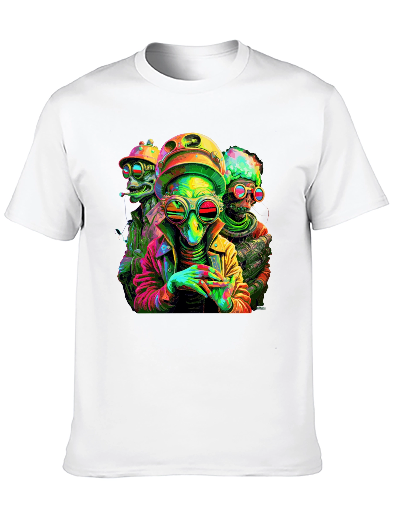 Psychedelic Alien Crew Black T-Shirt