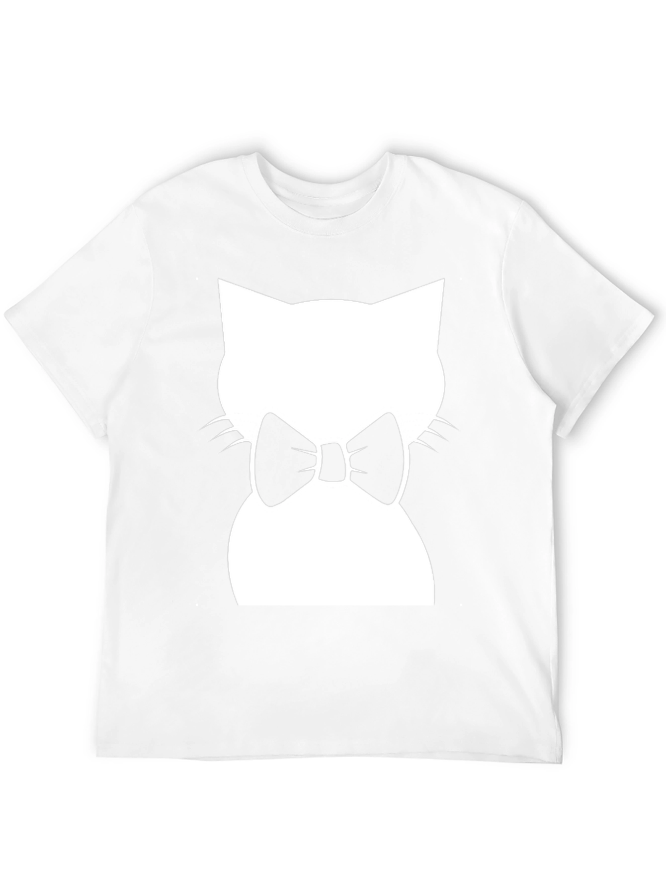 Cat with Bow Tie Black T-Shirt