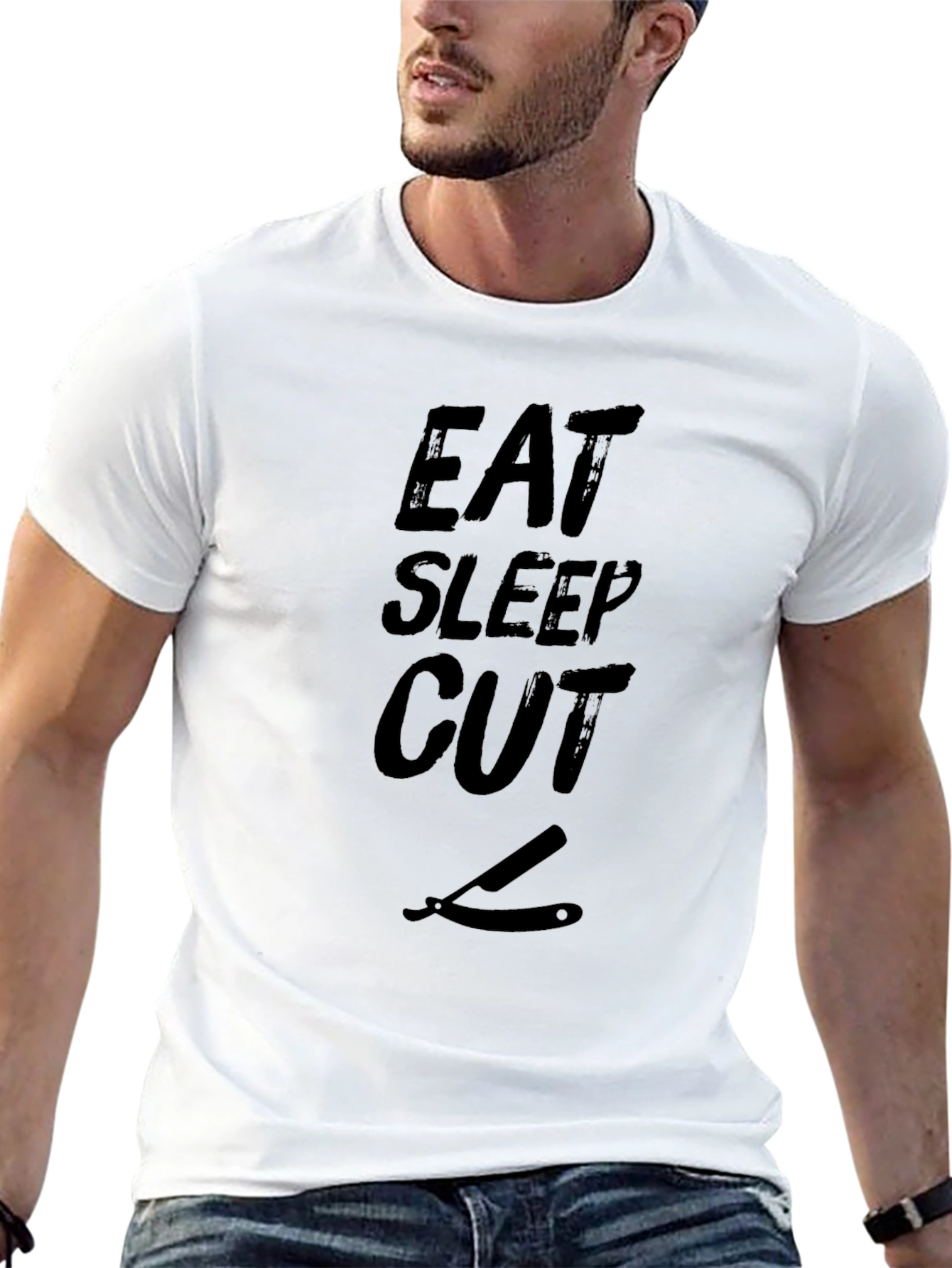 Eat Sleep Cut Barber T-Shirt - Black