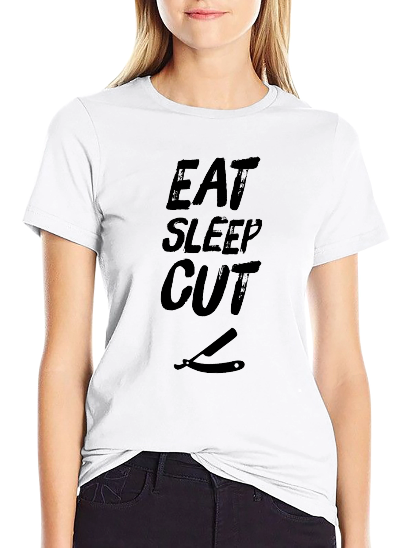 Eat Sleep Cut Barber T-Shirt - Black