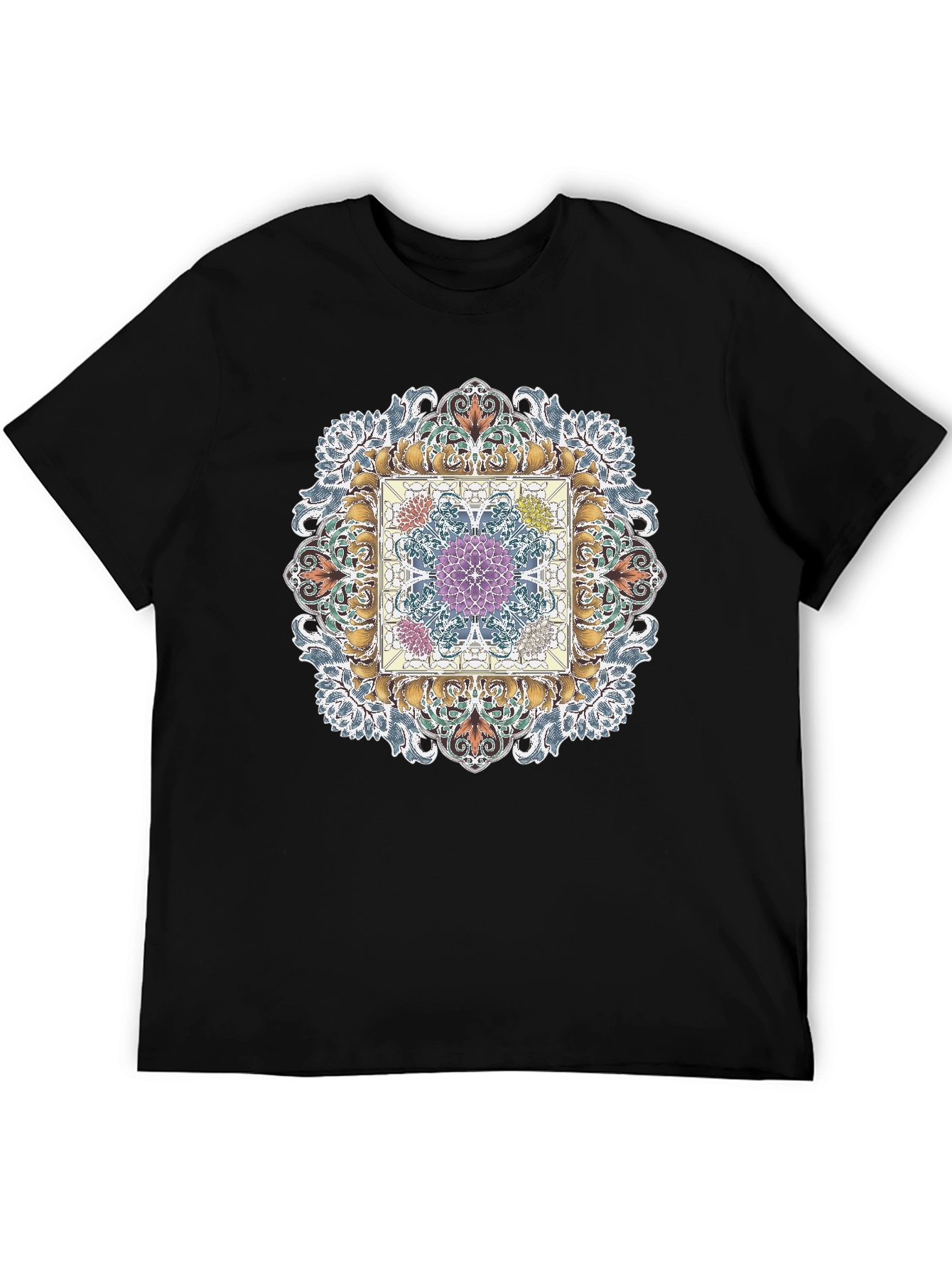 Geometric Mandala Black T-Shirt