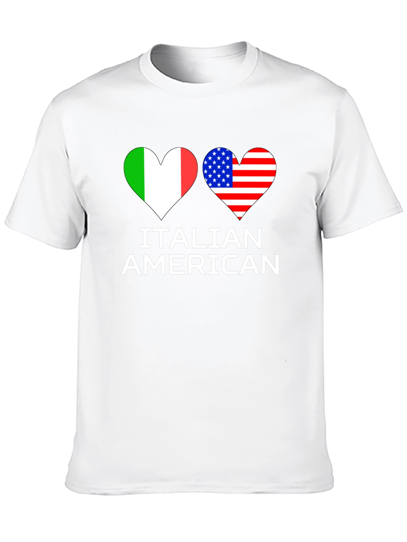 Italian American Flag Heart T-Shirt