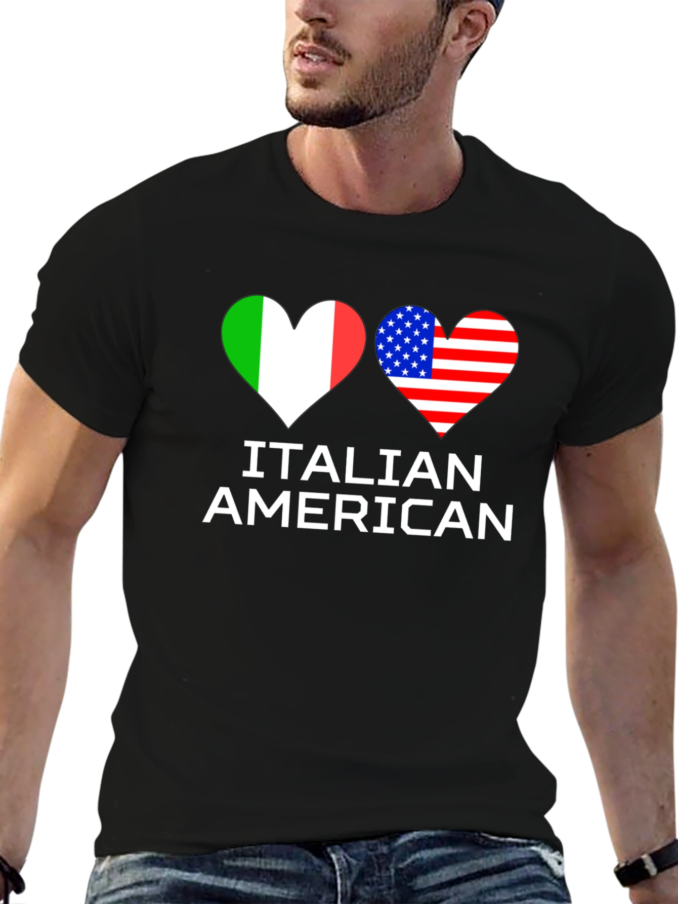 Italian American Flag Heart T-Shirt