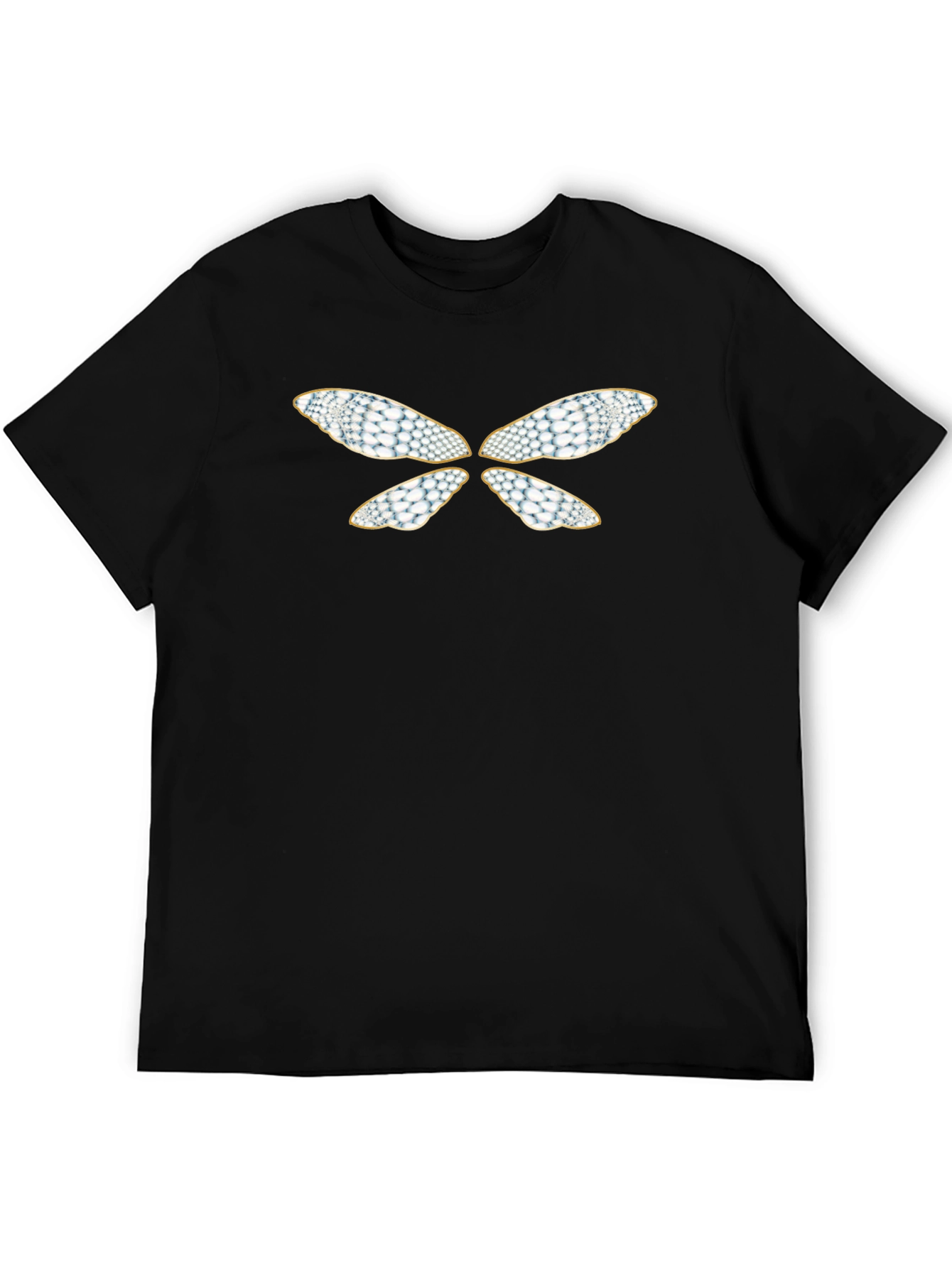 Butterfly Wings Design Black T-Shirt