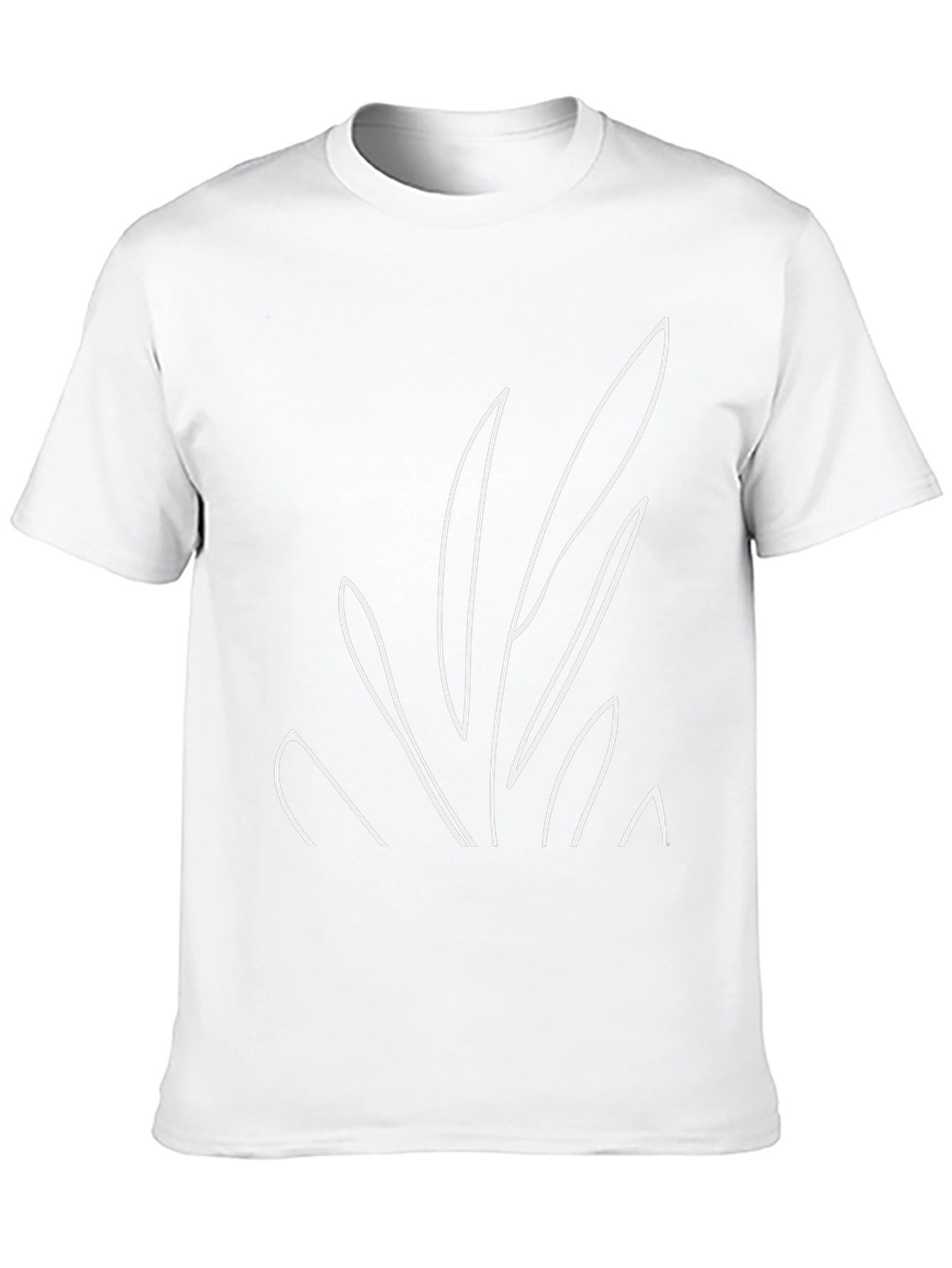 Minimalist Leaf Design Black T-Shirt