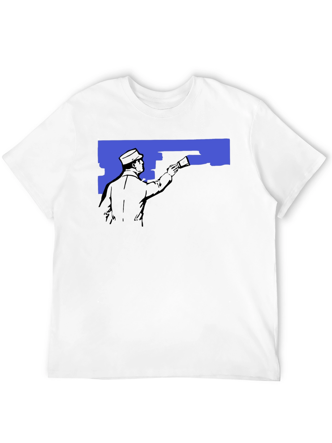 Retro Painter Graphic T-Shirt - Black Crew Neck Tee
