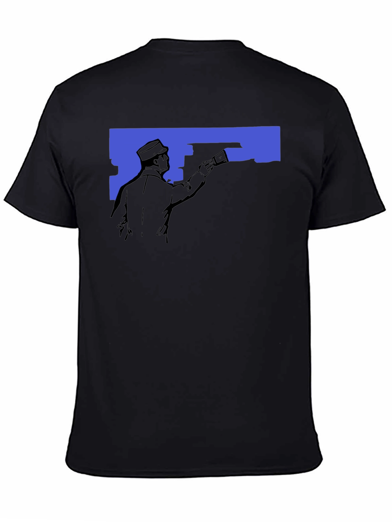 Retro Painter Graphic T-Shirt - Black Crew Neck Tee