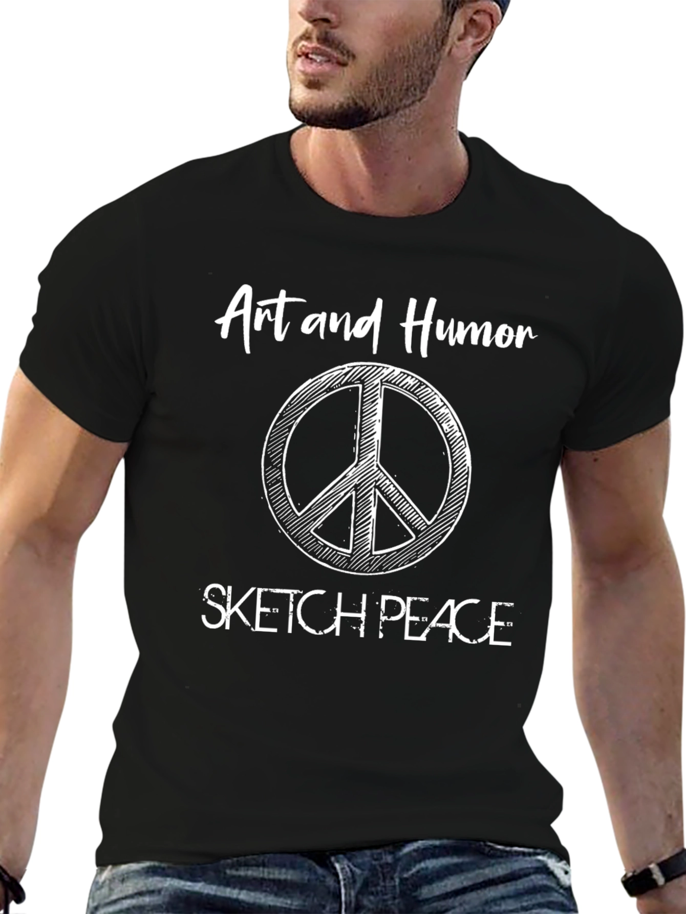 Art and Humor Peace Sign Graphic T-Shirt