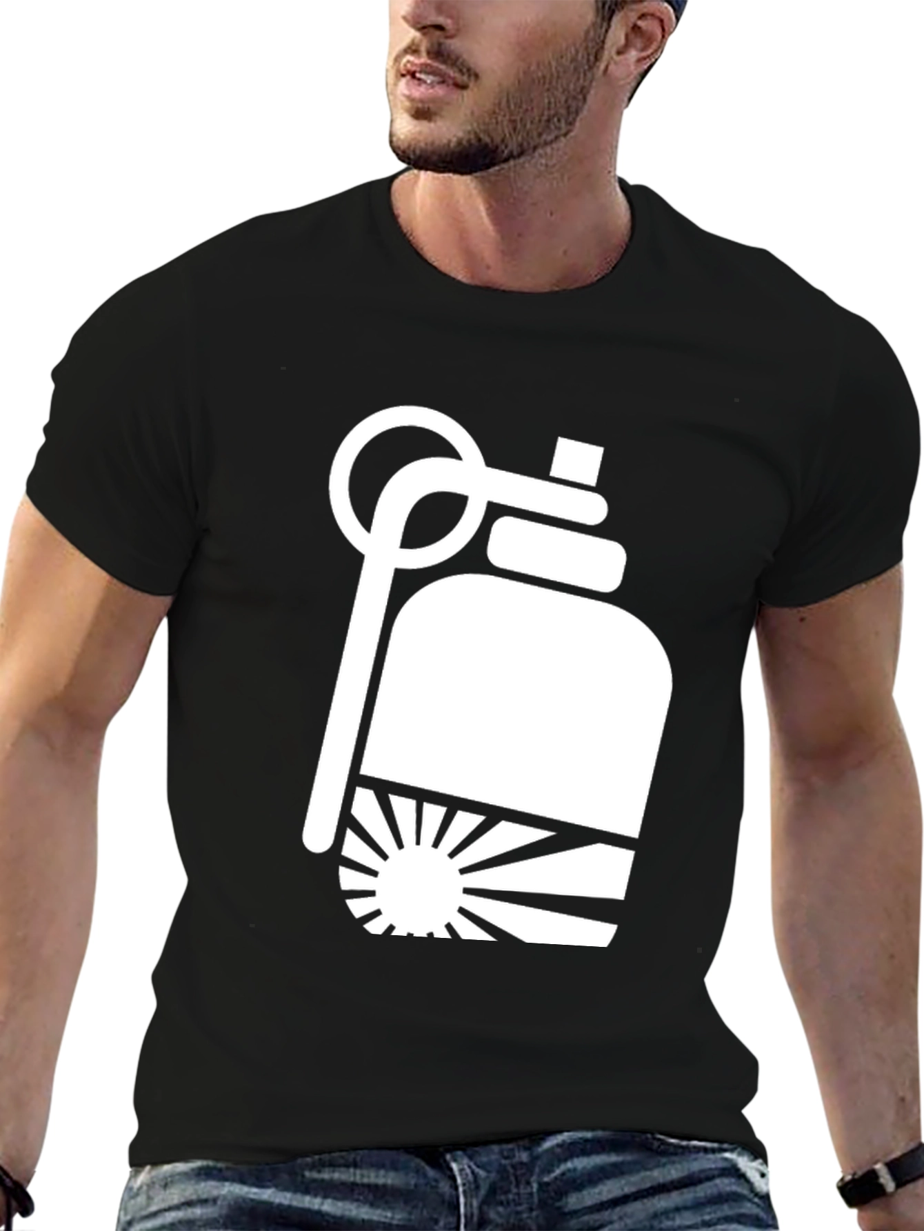 Graphic Grenade Tee - Black Casual T-Shirt